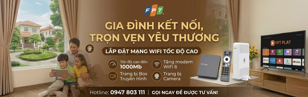 Banner FPT Vũng Tàu Cho Gia Đình – Lắp Internet, Wifi, Truyền Hình Giá Tốt