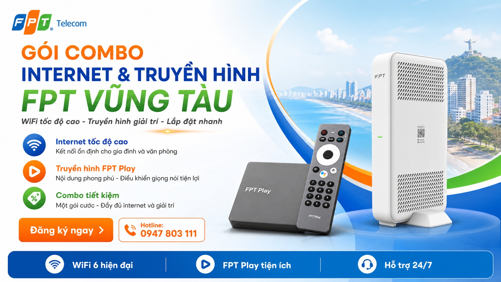 Gói combo internet và truyền hình FPT vũng tàu
