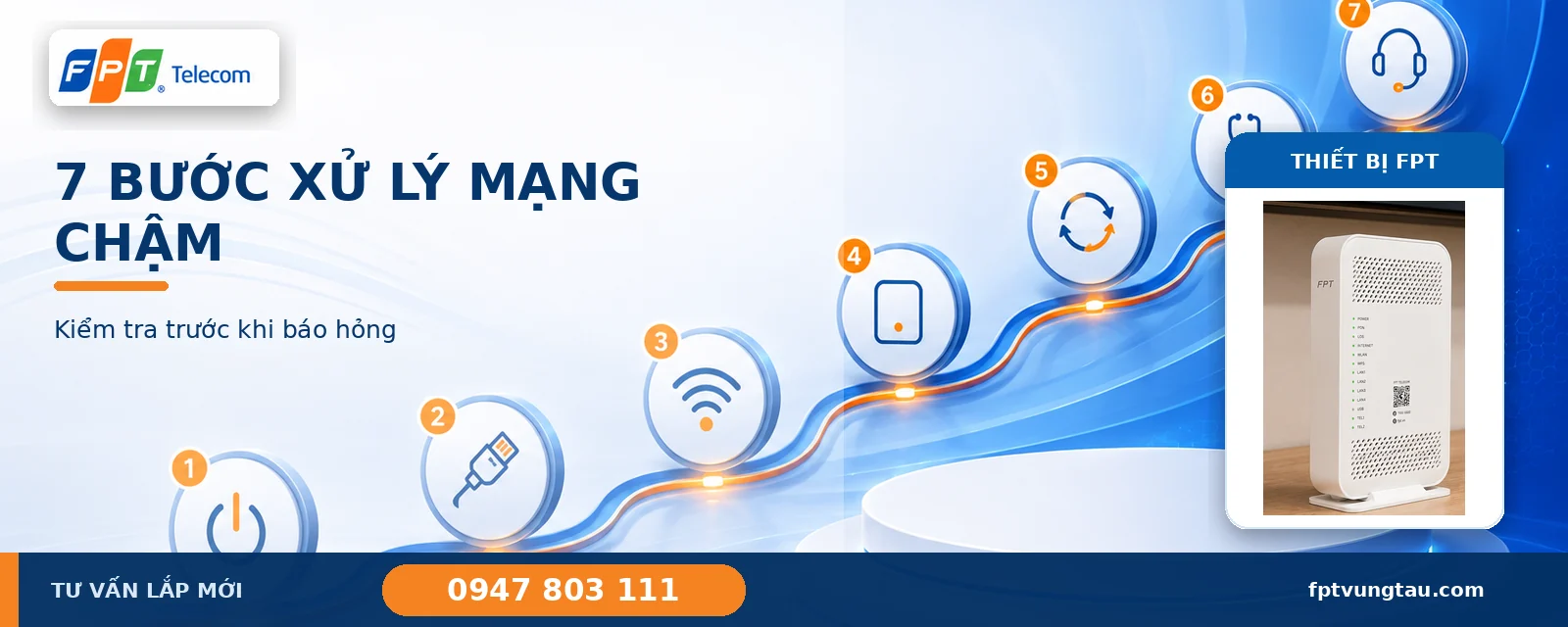 Bảy bước xử lý mạng FPT chậm trước khi báo hỏng