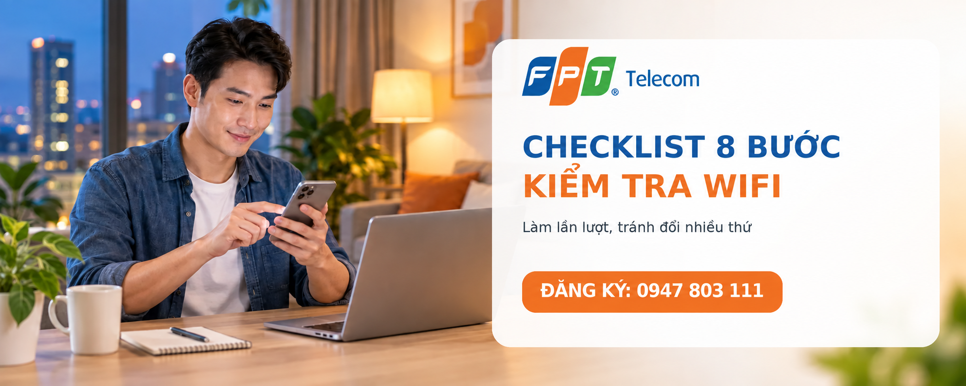 WiFi chậm vào buổi tối - checklist xử lý