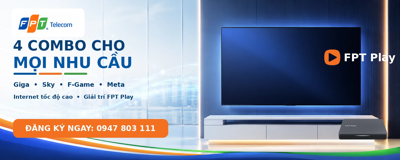Khuyến mãi combo Internet truyền hình FPT tháng 9 với Giga Sky F-Game và Meta
