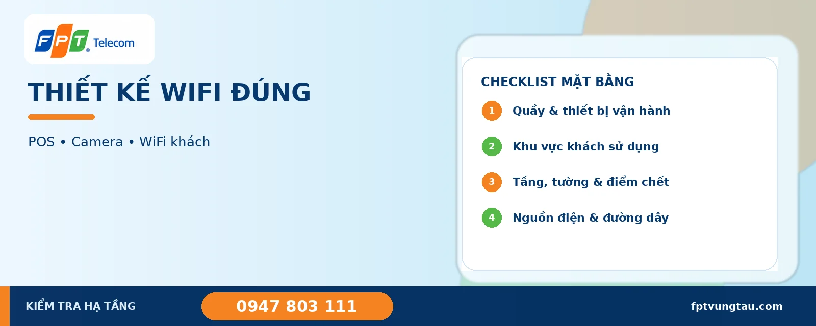 Checklist thiết kế WiFi cho quán cà phê tại Vũng Tàu