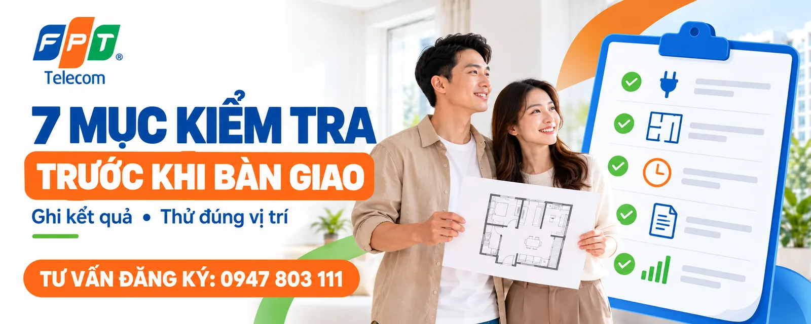 Checklist bảy mục kiểm tra kết nối và thông tin trước khi bàn giao Internet