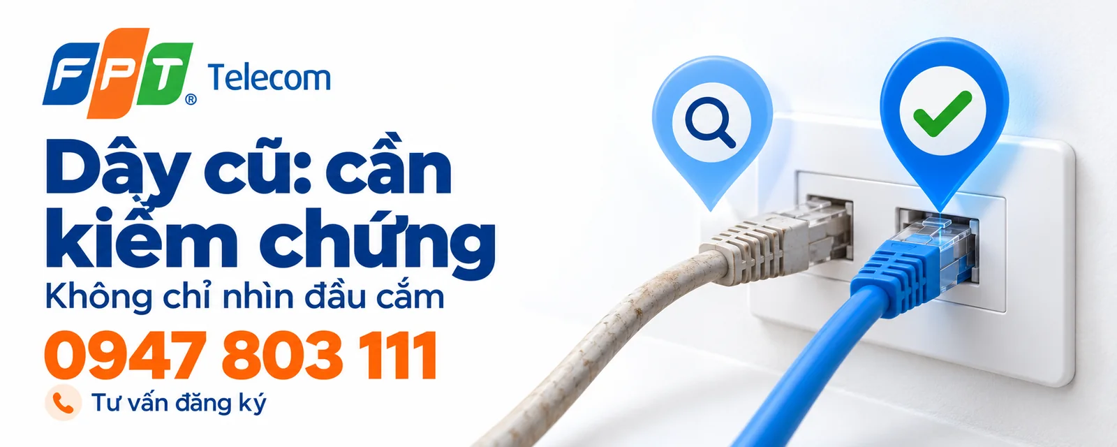 Dùng lại dây mạng âm tường: kiểm chứng hai đầu và kết quả thử