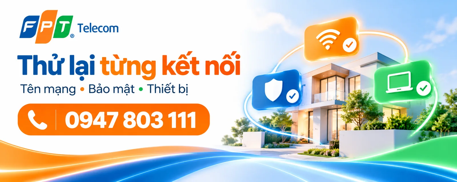 Minh họa thử lại tên mạng, bảo mật và từng nhóm kết nối