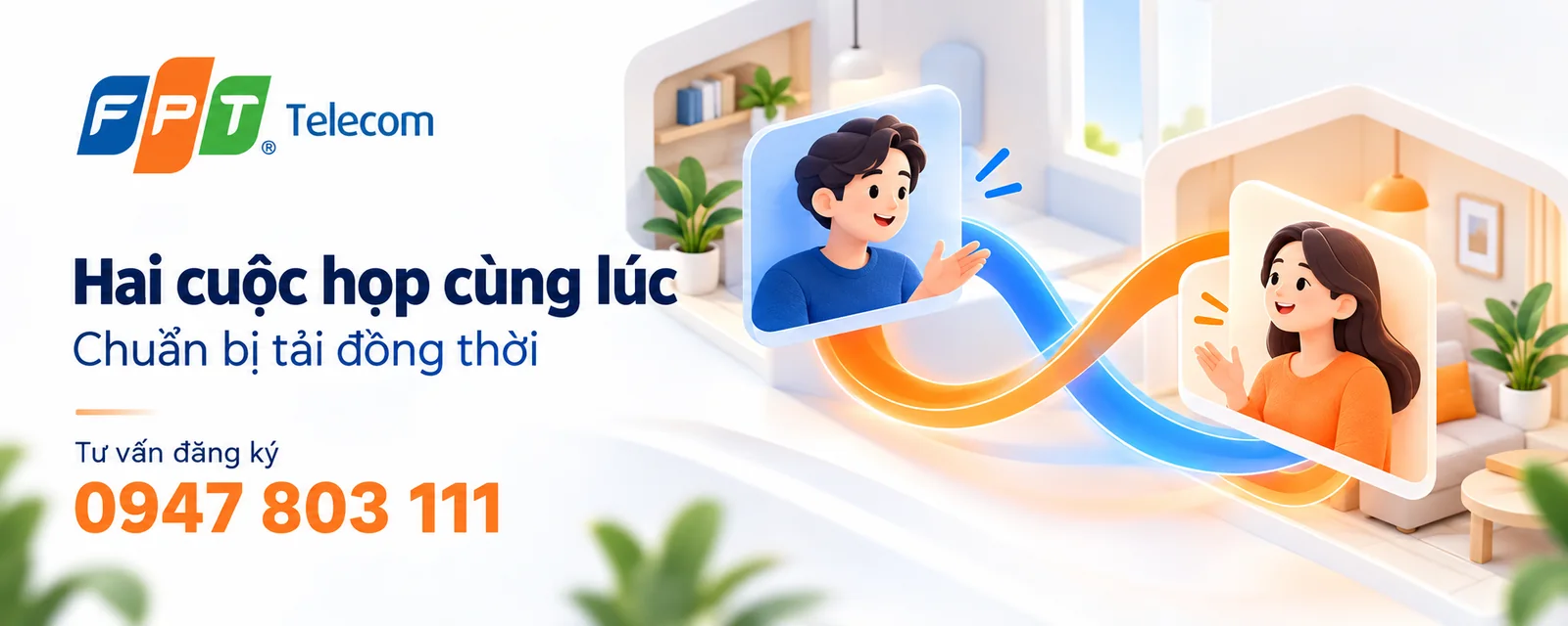 Hai người họp online cùng lúc: minh họa hai phiên làm việc và tải đồng thời