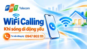 WiFi Calling khi sóng di động yếu – ảnh đại diện riêng với điện thoại và kết nối WiFi