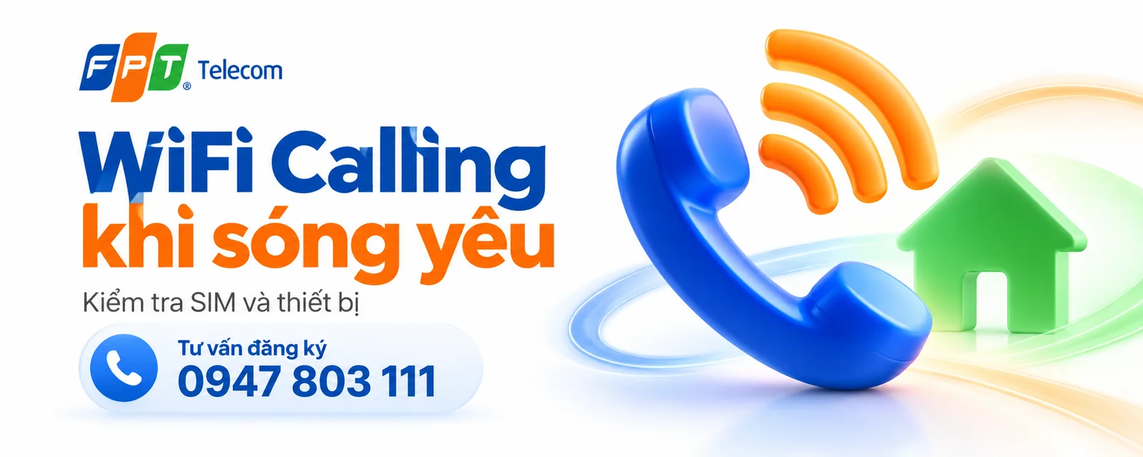 WiFi Calling khi sóng di động yếu: minh họa gọi thoại và kết nối tại nhà