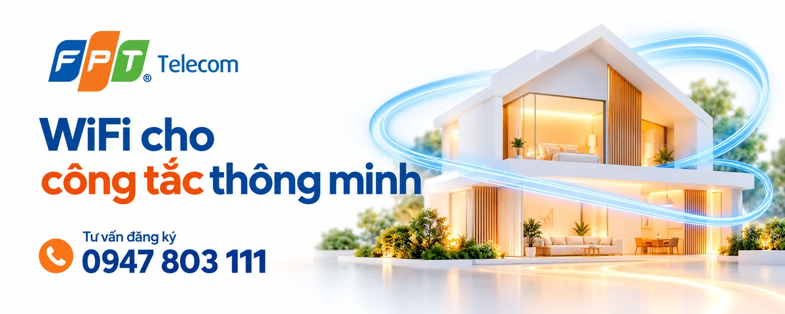 WiFi cho công tắc thông minh: minh họa ngôi nhà và đường điều khiển